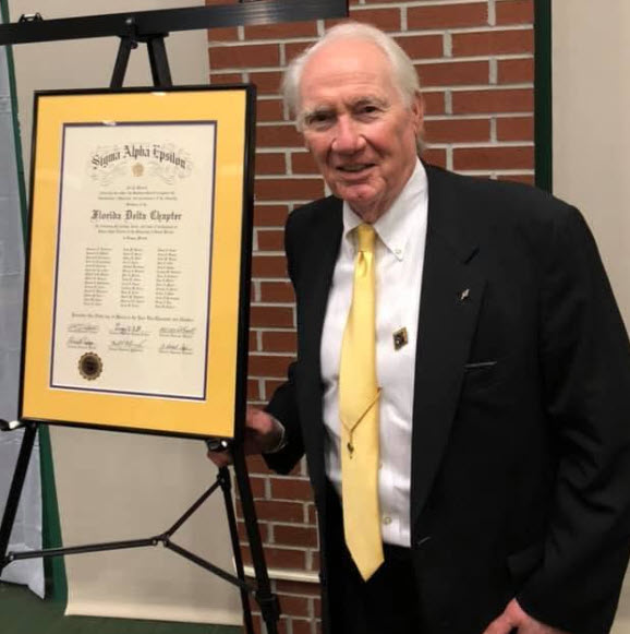 John Fantone with the Florida Delta Chapter charter